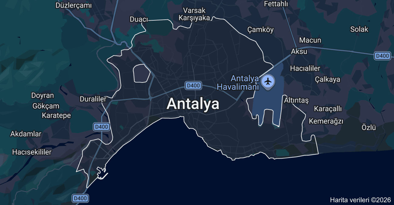 Antalya klima servisi hizmet alanı harita görseli